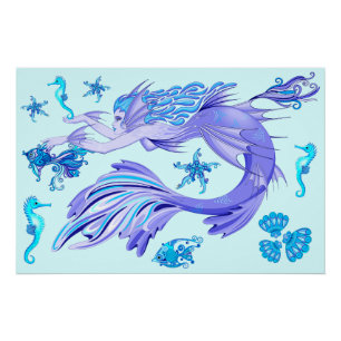 Poster Mystic Fairy Purple Créature Carreaux en céramique
