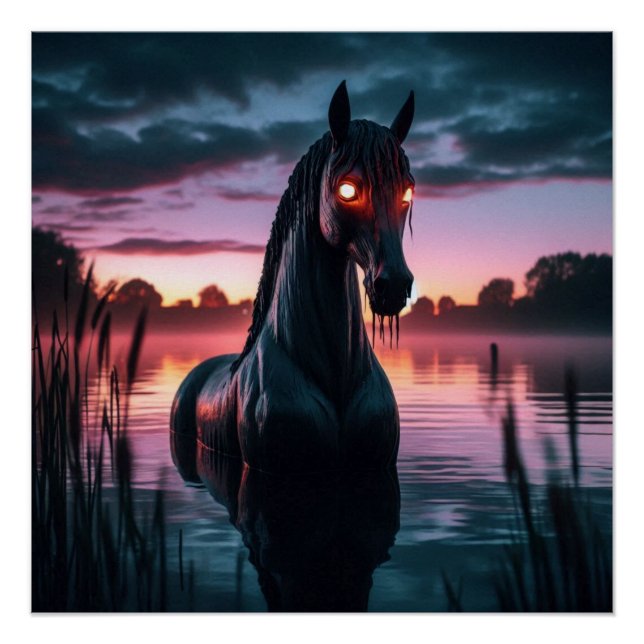 Poster Mythique Cheval d'eau Digital Wall Art (Devant)