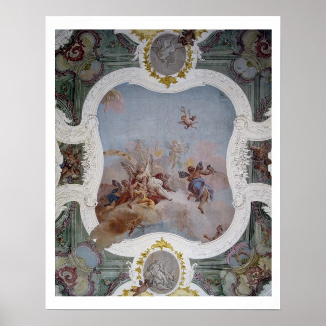 Poster Mythological Scene with the Zodiac (fresco) (Devant)