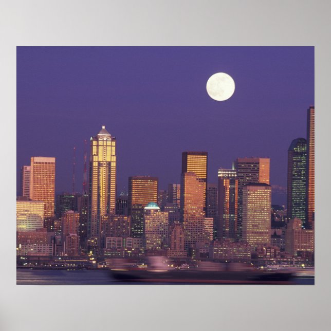 Poster N.D., États-Unis, Washington, Seattle Skyline de S (Devant)