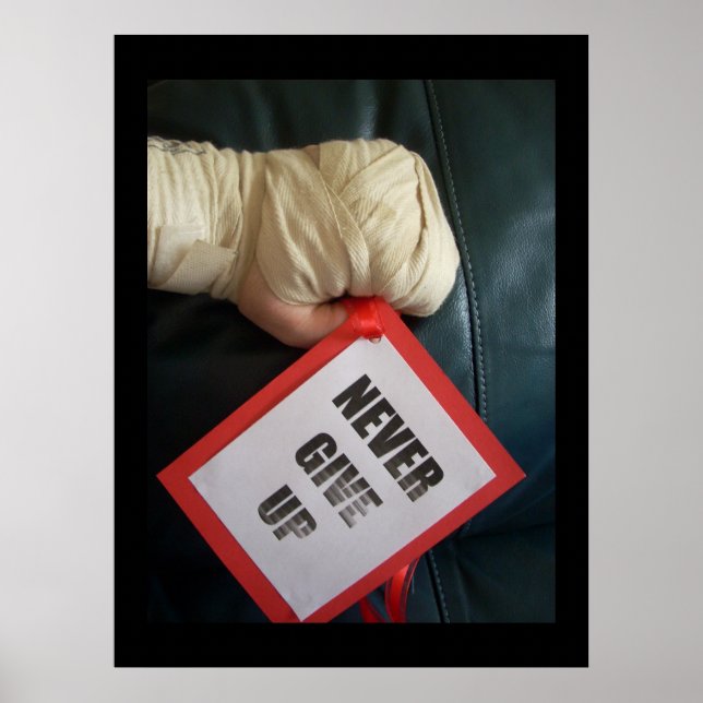 Poster N'abandonnez jamais, boxe toile (Devant)