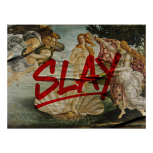 Poster Naissance de Vénus × SLAY – Édition Marqueur Rouge