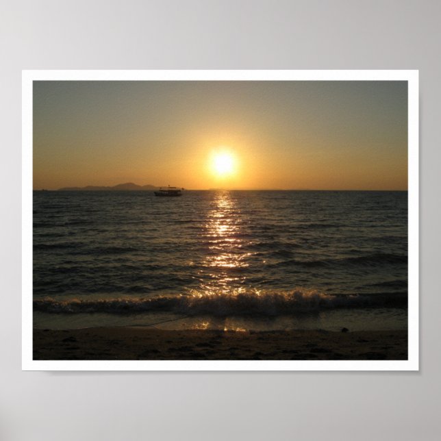 Poster Naklua Beach Sunset .. Pattaya, Chonburi, Thaïland (Devant)