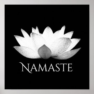 Poster Namaste Lotus Flower Yoga