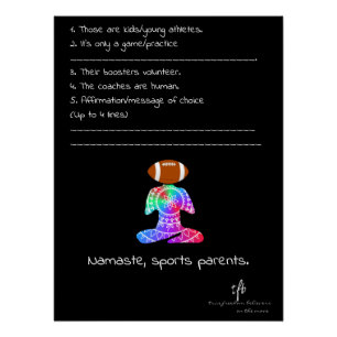 Poster Namaste, Parents de sportifs Sea Siren Football