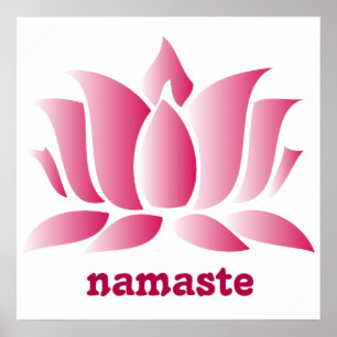 Poster namaste rose de lotus de yoga