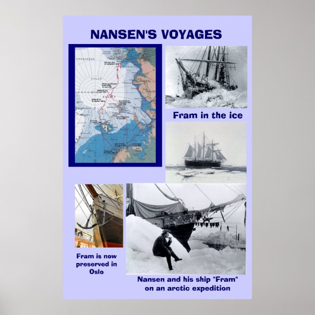 Poster Nansen's Voyages, Fram (Devant)