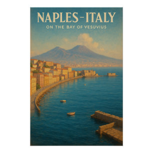 Poster Naples sur la baie de Vésuve