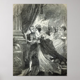 Poster Napoléon et Marie-Louise s'échappant du