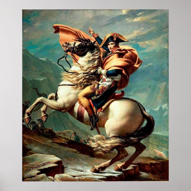 Poster Napoléon Traverser les Alpes par Jacques-Louis Dav (Devant)