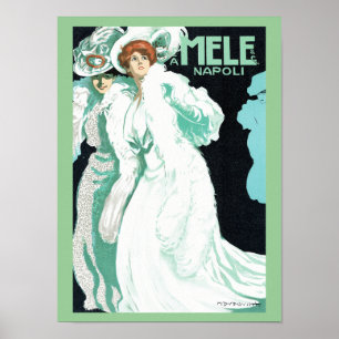 Poster Napoli, E. et A. Mele et ci. Art vintage Nouveau