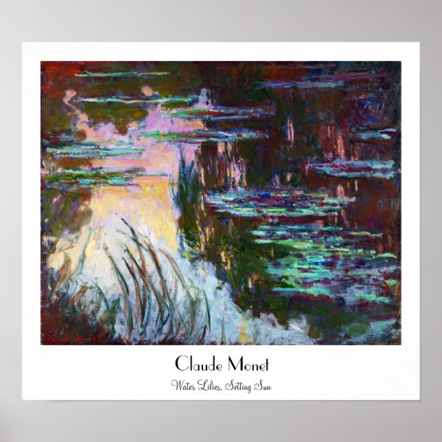 Poster Nappes D'Eau, Mise En Place De Sun Claude Monet (Devant)