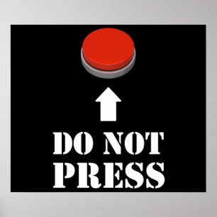 Poster N'appuyez pas sur le bouton rouge