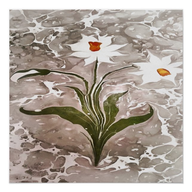 Poster Narcisse Sur Marbre (Devant)