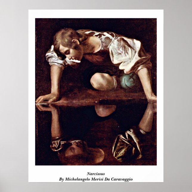 Poster Narcissus Par Michelangelo Merisi Da Caravaggio (Devant)