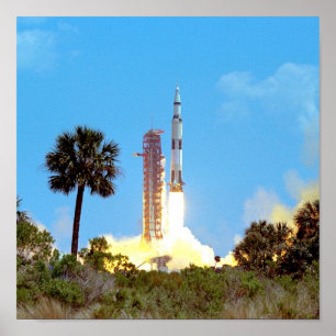 Poster NASA Apollo 16 Saturn V lancement de fusée