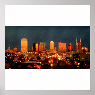 Poster - Nashville Skyline au coucher du soleil