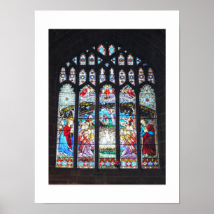 Poster Nativité sur vitrail
