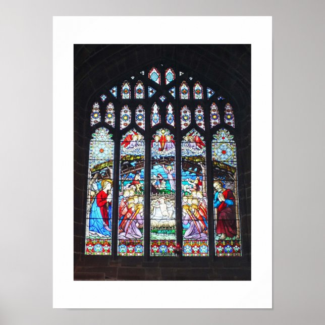 Poster Nativité sur vitrail (Devant)