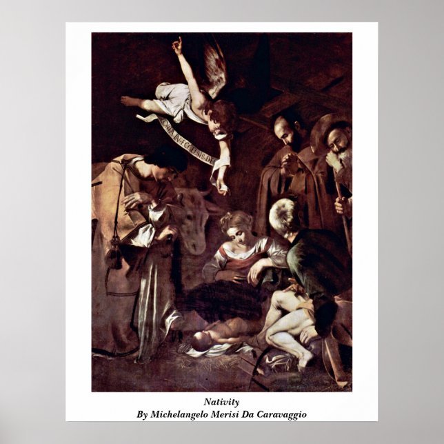 Poster Nativity By Michelangelo Merisi Da Caravaggio (Devant)