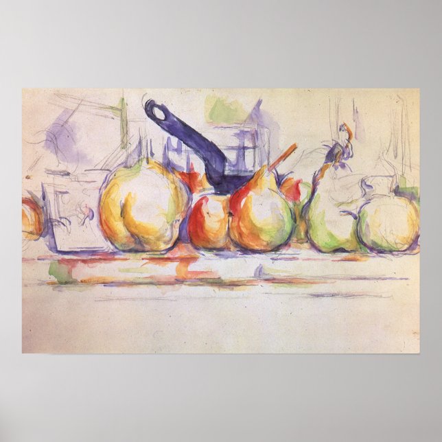 Poster Nature morte avec casserole de Paul Cezanne (Devant)