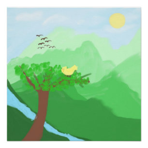Poster Nature peinte avec des couleurs acryliques art