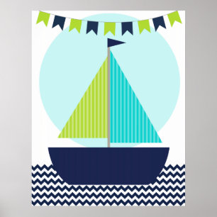 Poster Nautical Sailboat Nursery