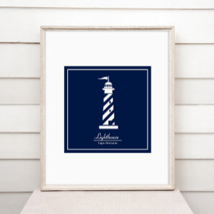 Poster nautique avec phare - Personnaliser Texte