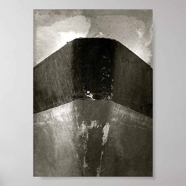 Poster nautique du navire Prow B&W (Devant)