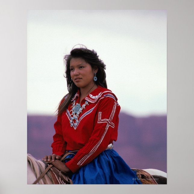 Poster Navajo Girl à cheval (Devant)