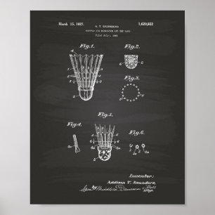 Poster Navette Pour Badminton 1927 Brevet Art Chalkboard