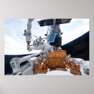Poster Navette spatiale Atlantis & télescope Hubble