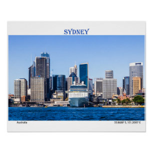 Poster Navire de croisière amarrée au port de Sydney