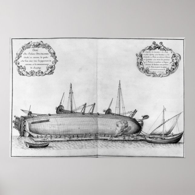 Poster Navire gisant sur sa coque (Devant)