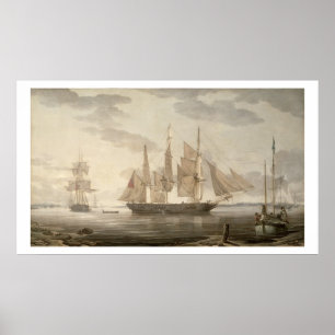 Poster Navires à Harbour, 1805 (huile sur toile)