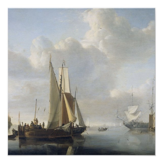 Poster navires avant la côte, Willem van de Velde (II), (Devant)