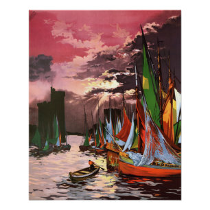 Poster Navires dans le port de La Rochelle Art