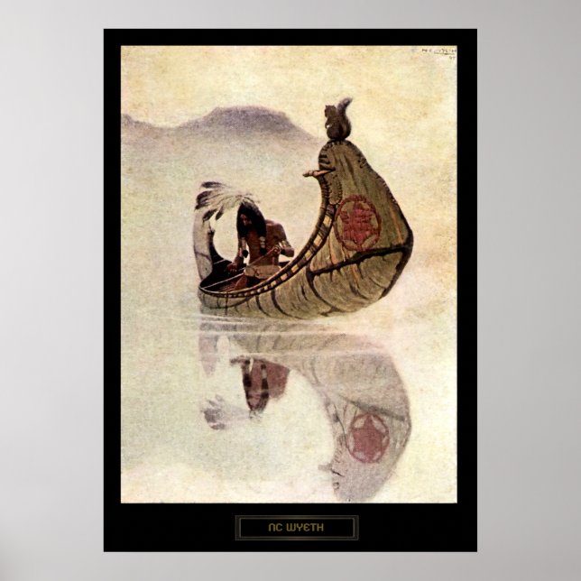 Poster NC Wyeth Peinture historique Hiawatha (Devant)