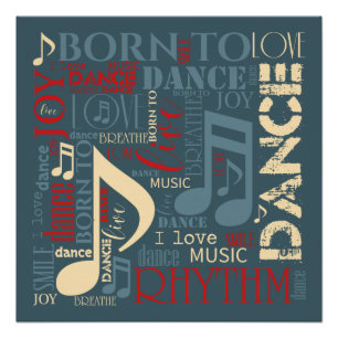 Poster Né à Dance Blue/Red/Gold ID277