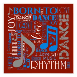 Poster Né en Danse Bleu/Blanc/N'importe quelle couleur ID