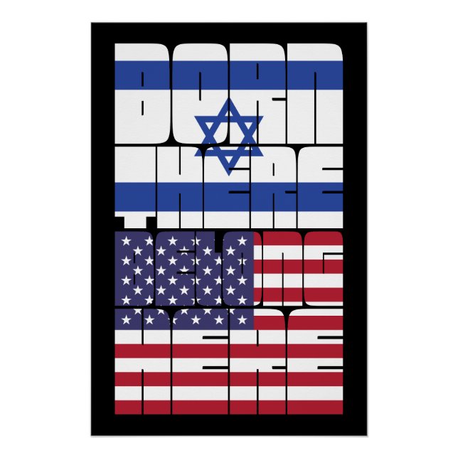 Poster Né en Israël, Appartenant Américain (Devant)
