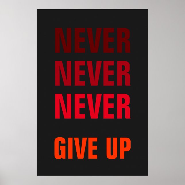 Poster Ne jamais renoncer à l'impression réussie (Devant)