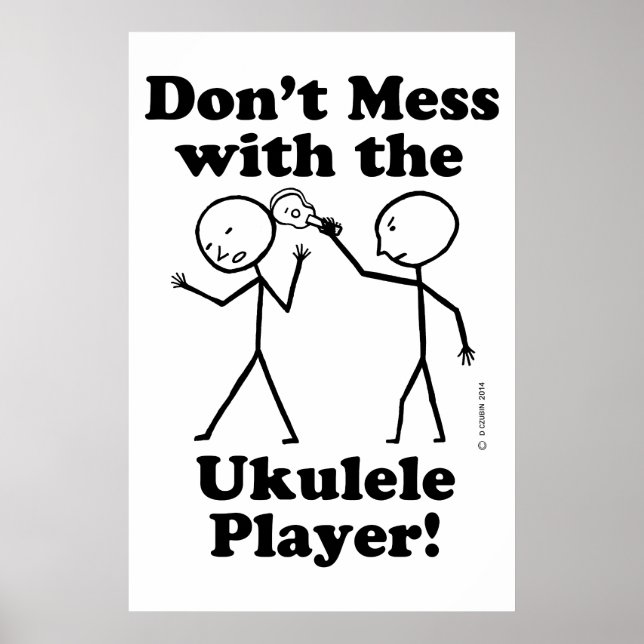 Poster Ne manquez pas avec le joueur Ukulele (Devant)