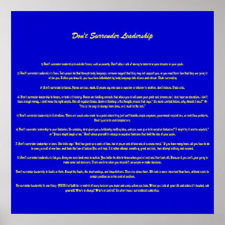 Poster Ne pas abandonner le leadership - Customisé