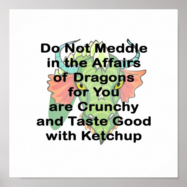 Poster Ne pas mêler tête de dragon noir (Devant)