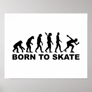 Poster Né pour patiner évolution vitesse patinage