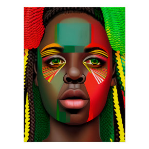 Poster Ne touchez pas mes cheveux Black Melanin Afro Quee