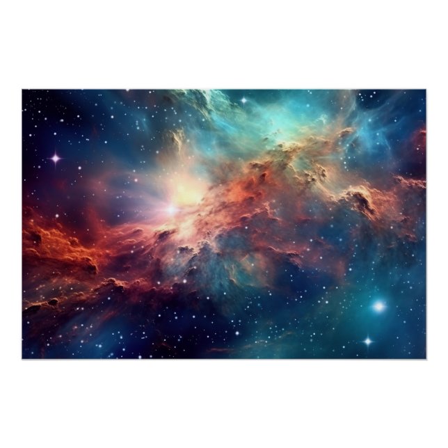 Poster Nebula et galaxies dans l'espace (Devant)