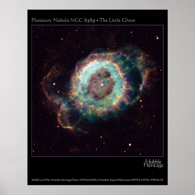Poster Nebula NGC 6369 The Little Ghost Hubble Telescope (Devant)