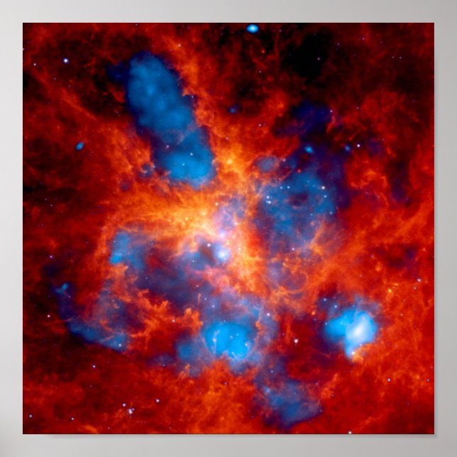 Poster Nébuleuse de la Tarentule, photo spatiale infrarou (Devant)